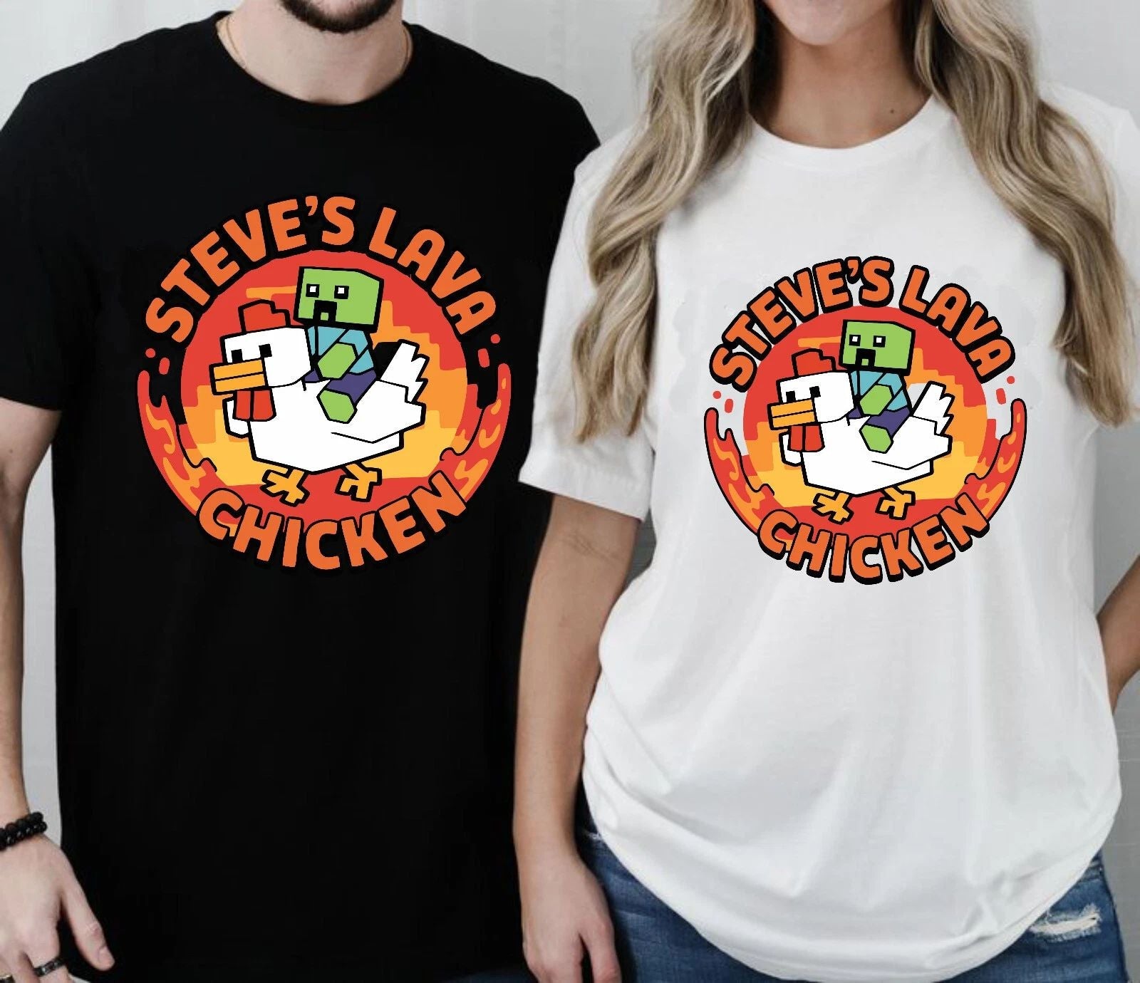 Steve LavaChicken Jockey Tshirt, ChickenLava Vide Game Shirt, Printed Trendy Top Unisex T-shirt, Sweatshirt, Hoodie, Long Sleeve Tee - T-Shirt, Sweatshirt, Hoodie