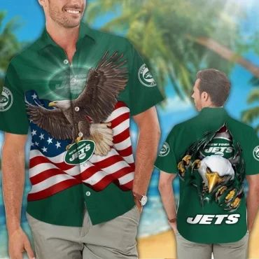 New York Jets Eagle Pride Hawaiian Shirt Unisex T-shirt, Sweatshirt, Hoodie, Long Sleeve Tee - T-Shirt, Sweatshirt, Hoodie
