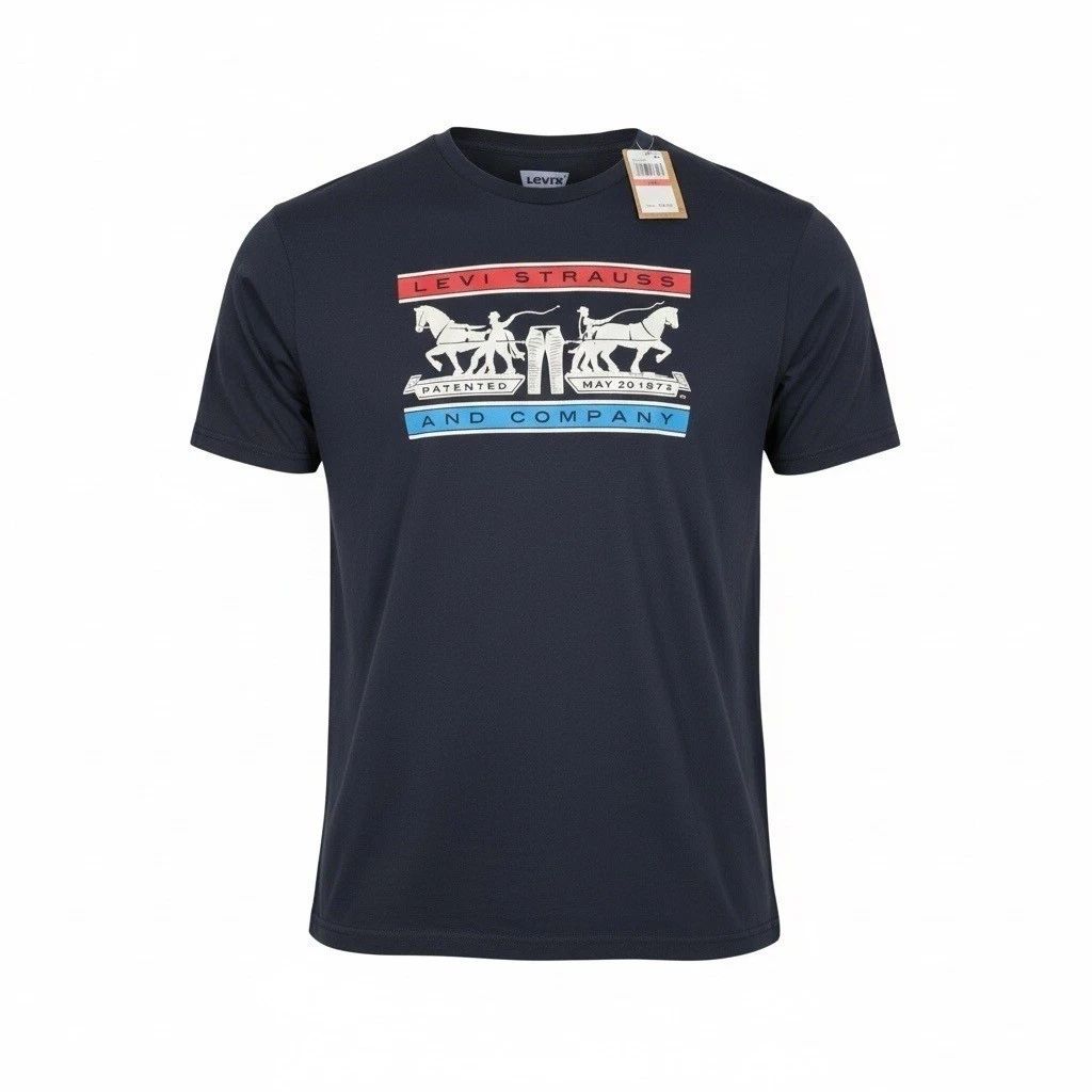 Levi Strauss Co Mens Navy Blue Classic Logo T Shirt Cotton, Size 3XL, NWT Unisex T-shirt, Sweatshirt, Hoodie, Long Sleeve Tee - T-Shirt, Sweatshirt, Hoodie