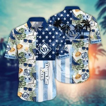 Tampa Bay Rays Stars & Tropics Hawaiian Shirt Unisex T-shirt, Sweatshirt, Hoodie, Long Sleeve Tee - T-Shirt, Sweatshirt, Hoodie
