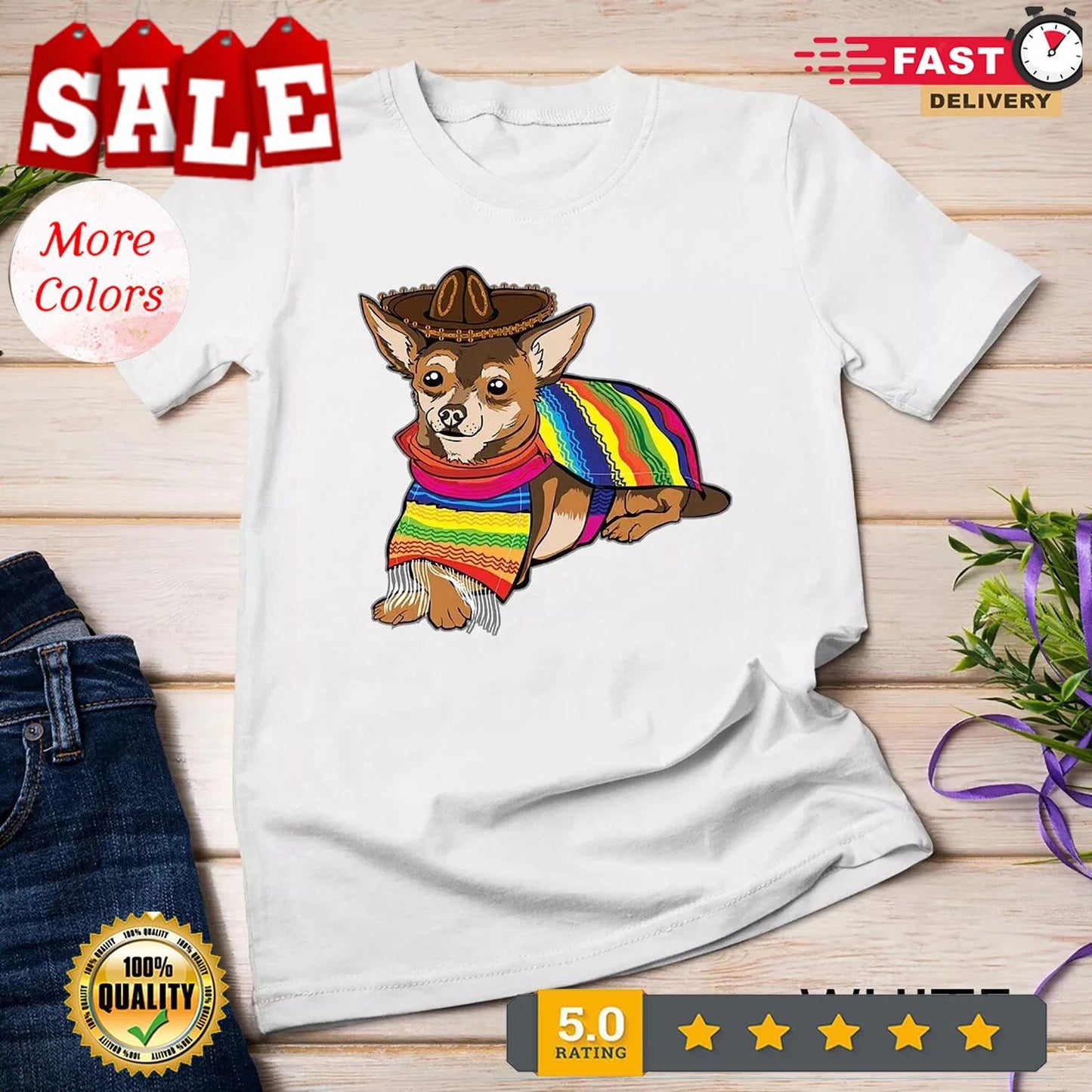 Cute Dog Chihuahua Chiweenie Mexico Cinco De Mayo Unisex T-shirt Unisex T-shirt, Sweatshirt, Hoodie, Long Sleeve Tee - T-Shirt, Sweatshirt, Hoodie