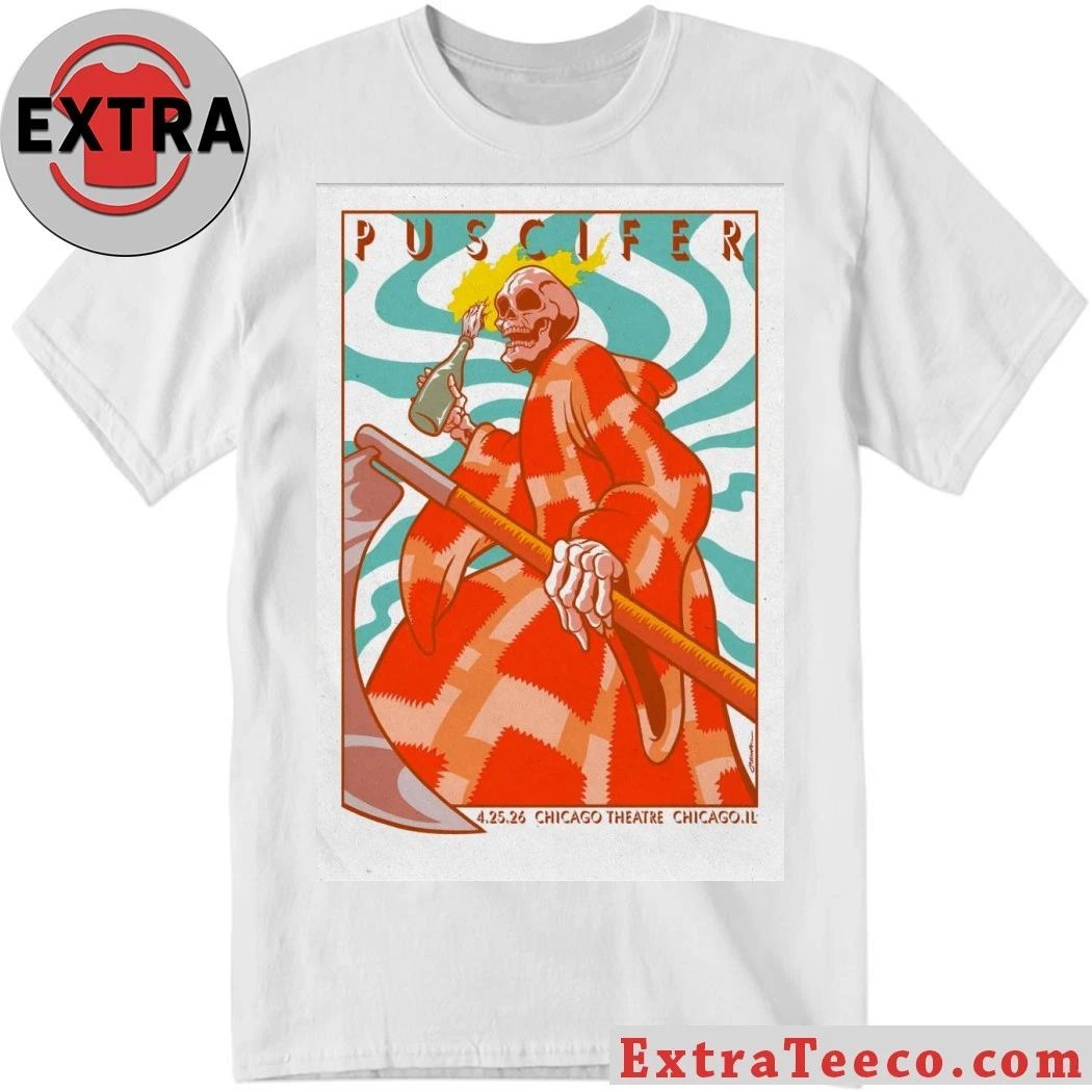 Puscifer Apr 25 2026 The Chicago Theatre Show Poster Shirt Unisex T-shirt, Sweatshirt, Hoodie, Long Sleeve Tee - T-Shirt, Sweatshirt, Hoodie