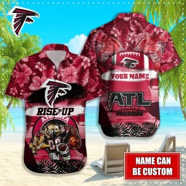 Atlanta Falcons Rise Up Tropical Hawaiian Shirt Unisex T-shirt, Sweatshirt, Hoodie, Long Sleeve Tee - T-Shirt, Sweatshirt, Hoodie