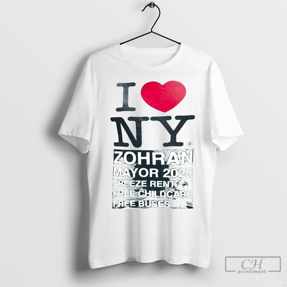 Premium I Love New York Zohran Mayor 2025 Freeze Rent Free Childcare Unisex T-shirt, Sweatshirt, Hoodie, Long Sleeve Tee - T-Shirt, Sweatshirt, Hoodie