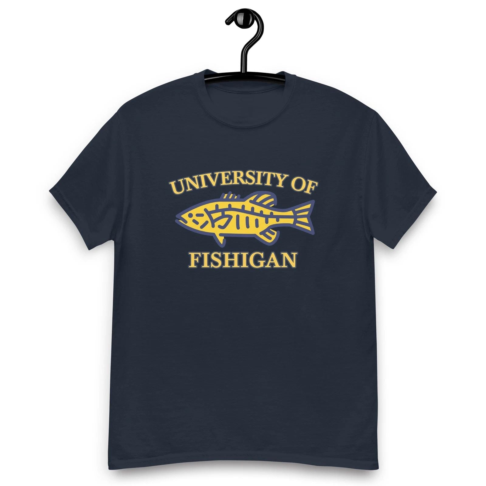 University of Fishigan Bass Fishing Unisex T-Shirt Unisex T-shirt, Sweatshirt, Hoodie, Long Sleeve Tee - T-Shirt, Sweatshirt, Hoodie