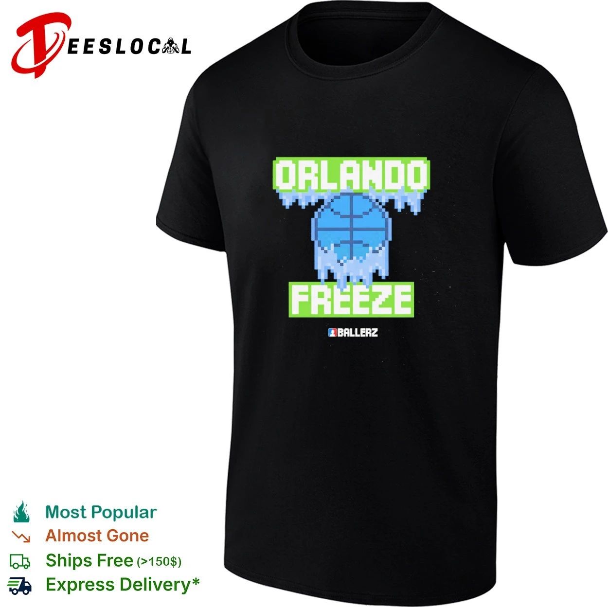 Orlando Freeze Ballerz basketball pixel art T-shirt Unisex T-shirt, Sweatshirt, Hoodie, Long Sleeve Tee - T-Shirt, Sweatshirt, Hoodie