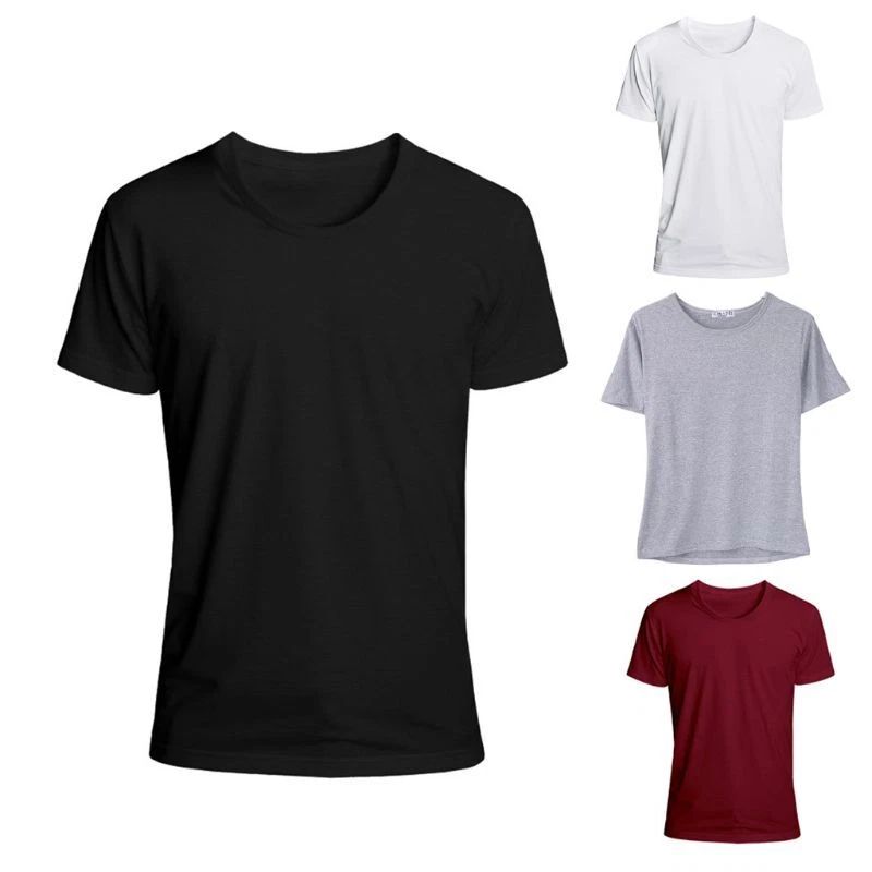 4 Colors Mens Trendy Short Sleeve T-Shirts Basic Solid Color Workout Spo Unisex T-shirt, Sweatshirt, Hoodie, Long Sleeve Tee - T-Shirt, Sweatshirt, Hoodie