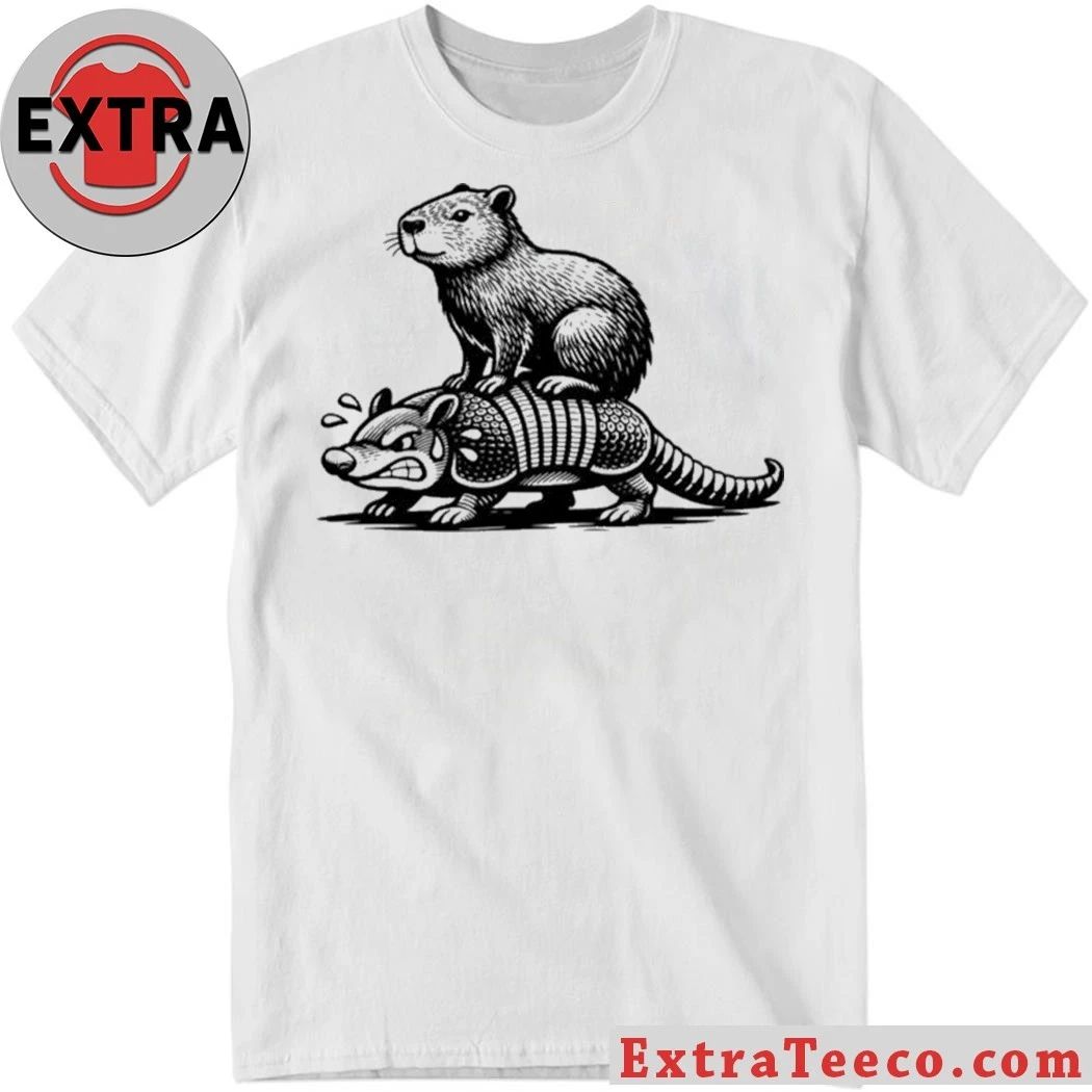 Capybara Riding Armadillo T-Shirt Unisex T-shirt, Sweatshirt, Hoodie, Long Sleeve Tee - T-Shirt, Sweatshirt, Hoodie