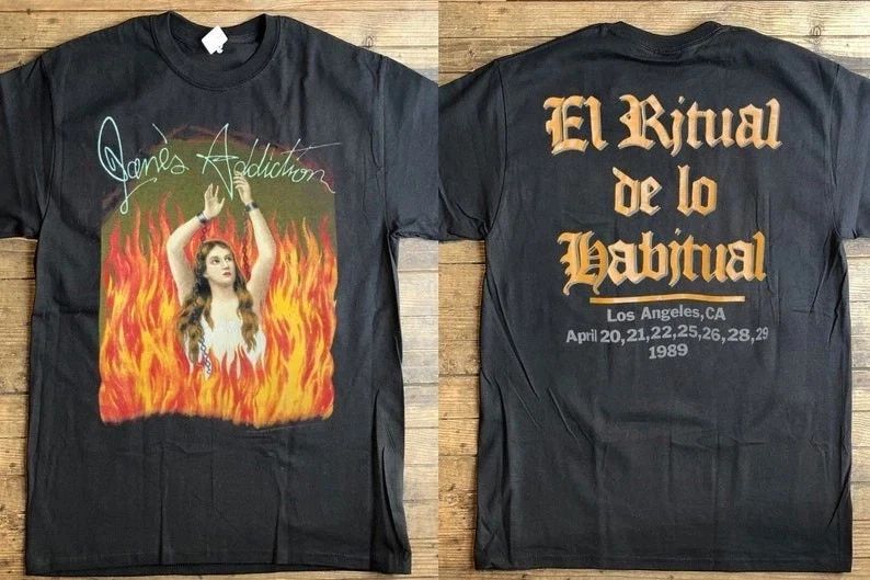 Vintage Jane's Addiction 1989 Ritual De Lo Habitual Tour T-Shirt Unisex T-shirt, Sweatshirt, Hoodie, Long Sleeve Tee - T-Shirt, Sweatshirt, Hoodie