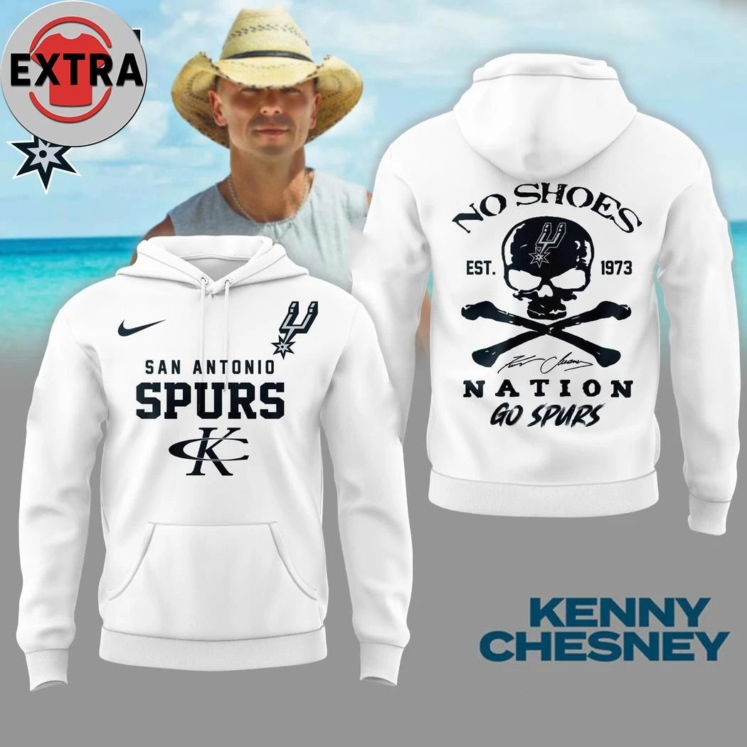 San Antonio Spurs x Kenny Chesney No Shoes Nation 2026 Logo Two Sided Shirt Unisex T-shirt, Sweatshirt, Hoodie, Long Sleeve Tee - T-Shirt, Sweatshirt, Hoodie