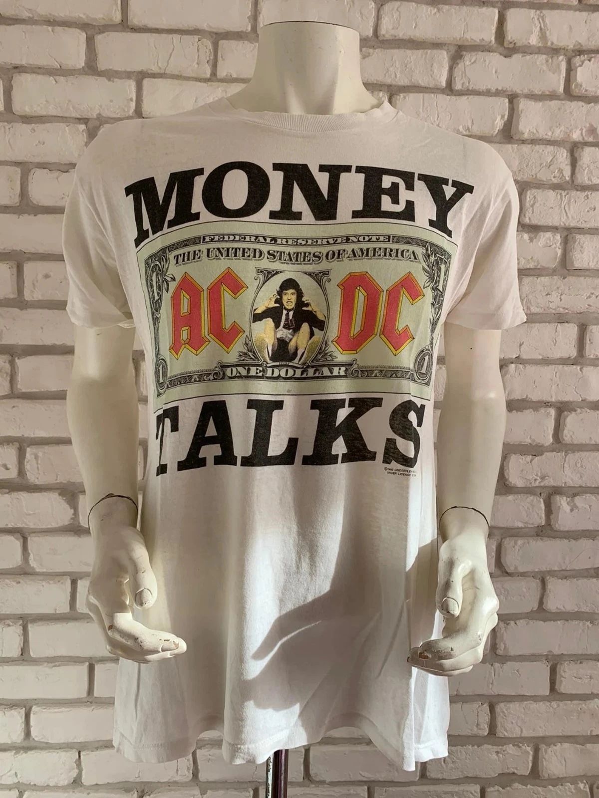 Vintage AC DC Moneytalks Shirt 1990 Tour Super Rare Black Tee 1pc Fast Shipping Unisex T-shirt, Sweatshirt, Hoodie, Long Sleeve Tee - T-Shirt, Sweatshirt, Hoodie