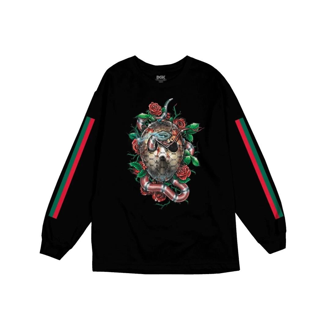DGK Dirty Ghetto Kids "Serpent" Long Sleeve Tee (Black) T-Shirt Unisex T-shirt, Sweatshirt, Hoodie, Long Sleeve Tee - T-Shirt, Sweatshirt, Hoodie