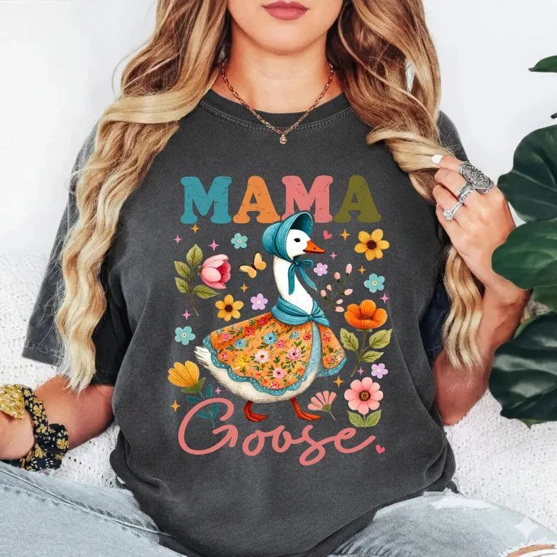 Goose Mama Cute Animal Mama Comfort Tee Mom Gift Unisex T-shirt, Sweatshirt, Hoodie, Long Sleeve Tee - T-Shirt, Sweatshirt, Hoodie