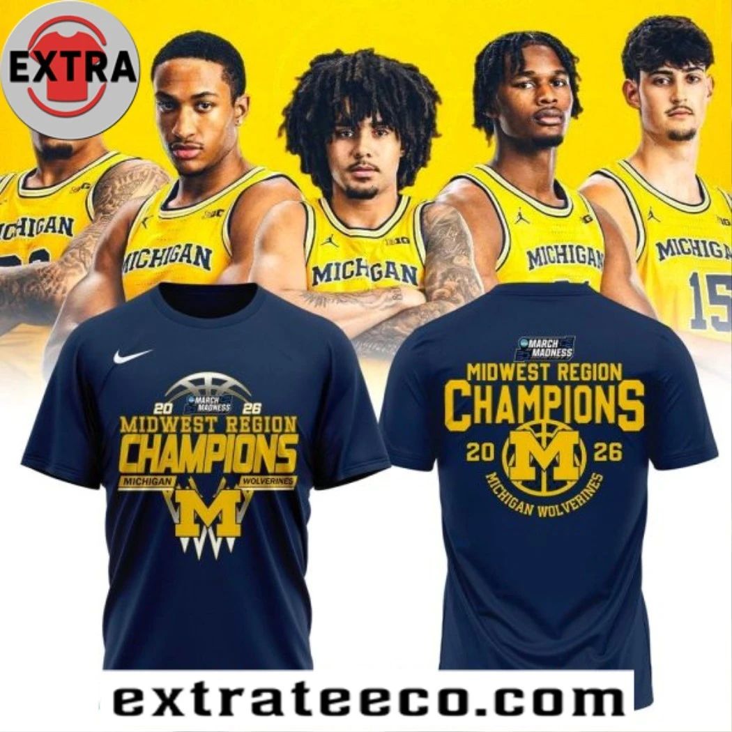 Michigan Wolverines Midwest Region Champions 2026 Logo Two Sided Shirt- Top-Rated Gift for College Basketball Lovers - T-Shirt, Sweatshirt, Hoodie