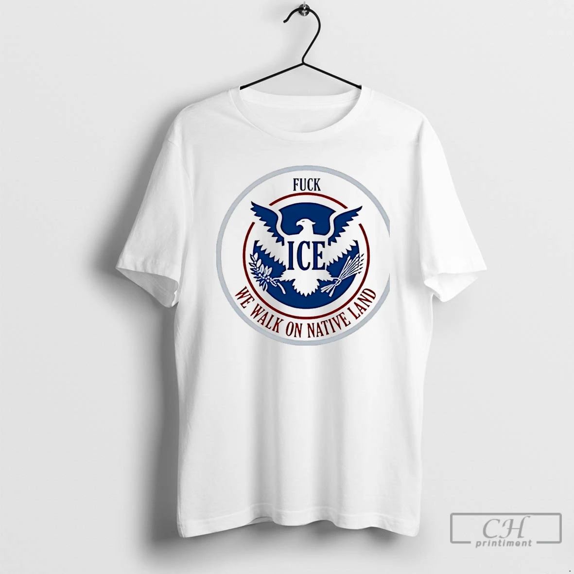 Premium We Walk On Native Land Fck Ice Christmas T Shirts Unisex T-shirt, Sweatshirt, Hoodie, Long Sleeve Tee - T-Shirt, Sweatshirt, Hoodie