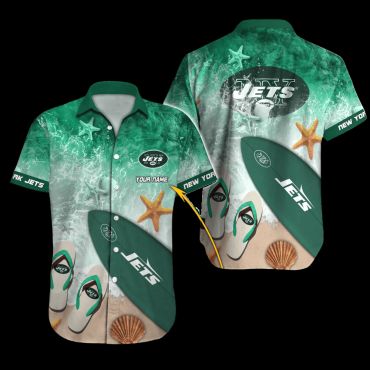 Personalized New York Jets Beach Wave Hawaiian Shirt Unisex T-shirt, Sweatshirt, Hoodie, Long Sleeve Tee - T-Shirt, Sweatshirt, Hoodie