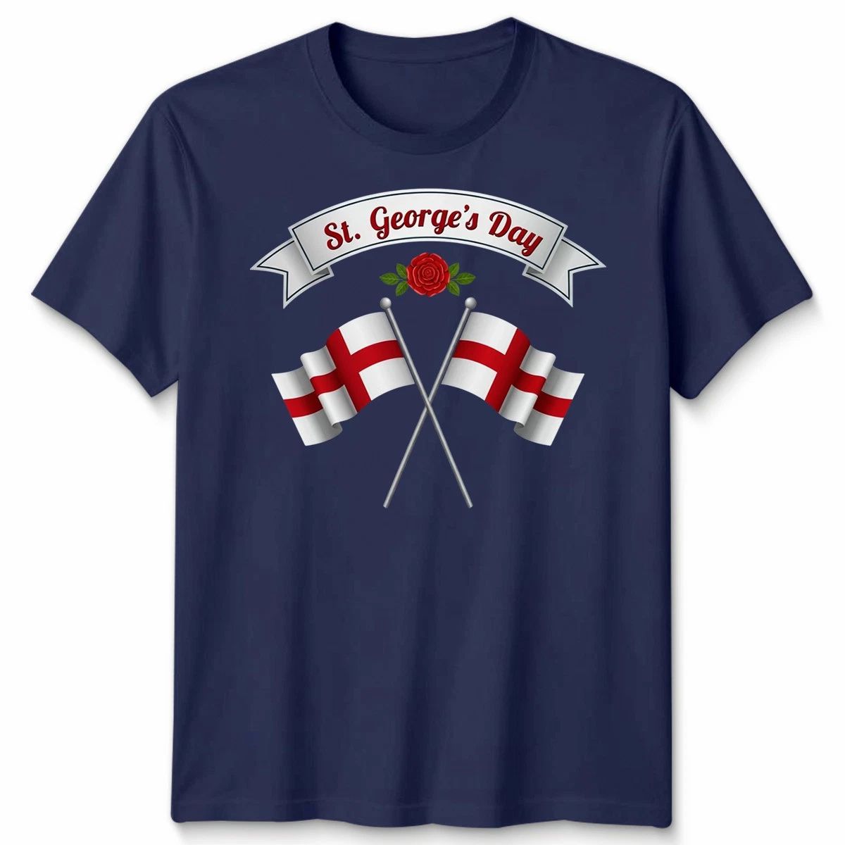 St George'S Day T Shirt Unisex England Rose Saint George Cross English Unisex T-shirt, Sweatshirt, Hoodie, Long Sleeve Tee - T-Shirt, Sweatshirt, Hoodie