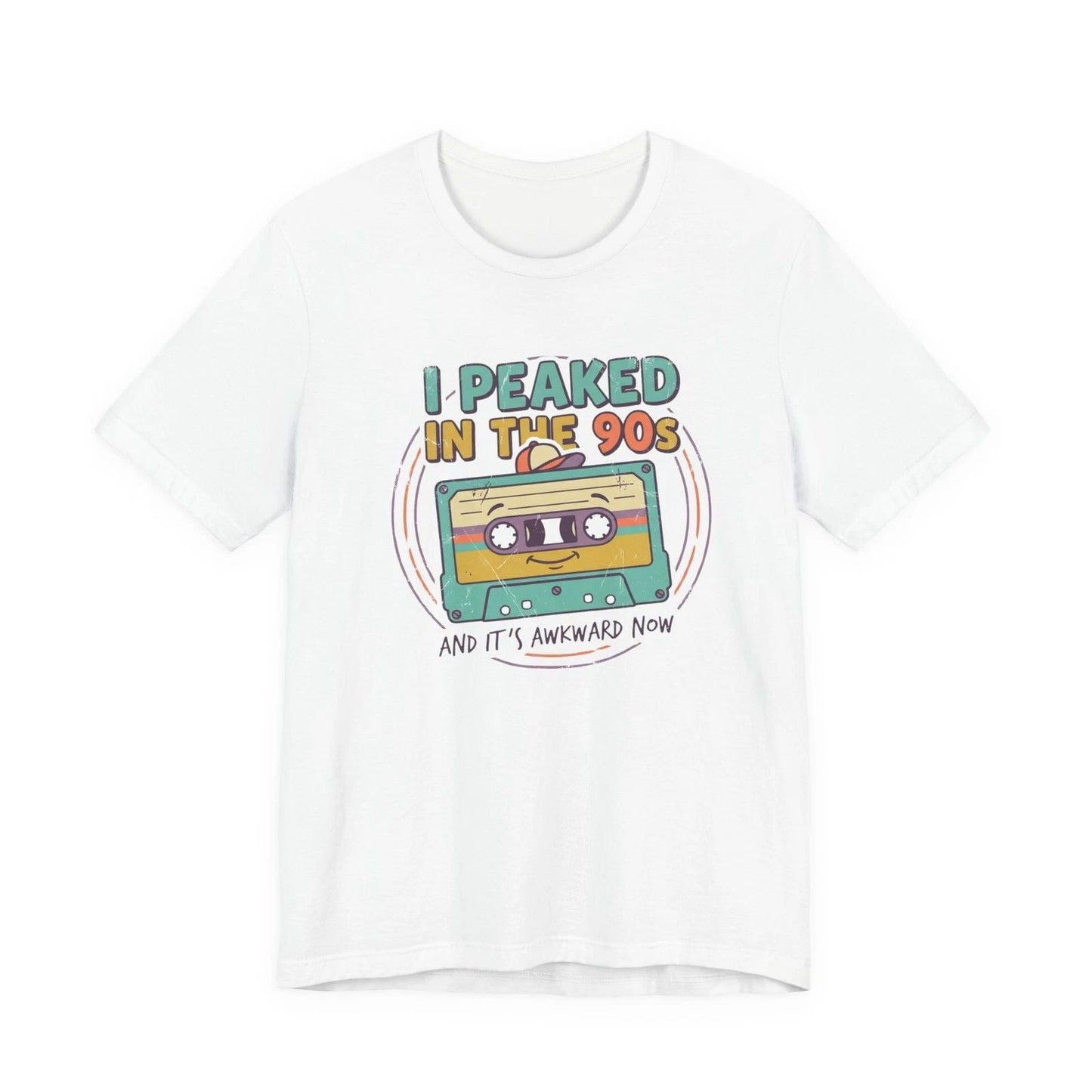 I Peaked in the 90s cassette tee | Retro 90s nostalgia shirt Unisex T-shirt, Sweatshirt, Hoodie, Long Sleeve Tee - T-Shirt, Sweatshirt, Hoodie