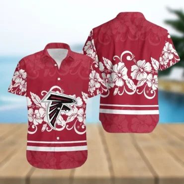 Atlanta Falcons Hibiscus Classic Hawaiian Shirt Unisex T-shirt, Sweatshirt, Hoodie, Long Sleeve Tee - T-Shirt, Sweatshirt, Hoodie