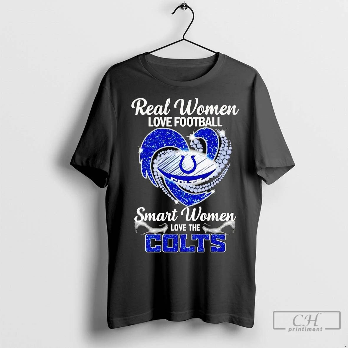 Premium Real Women Love Football Smart Women Love The Colts Diamond Unisex T-shirt, Sweatshirt, Hoodie, Long Sleeve Tee - T-Shirt, Sweatshirt, Hoodie