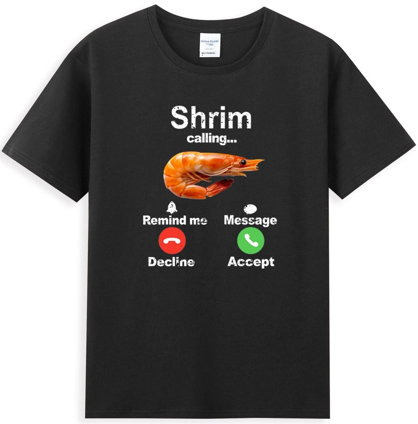 Shrim Calling Funny Shrimp Phone Screen Random Misspelled Graphic T-Shirt Unisex T-shirt, Sweatshirt, Hoodie, Long Sleeve Tee - T-Shirt, Sweatshirt, Hoodie