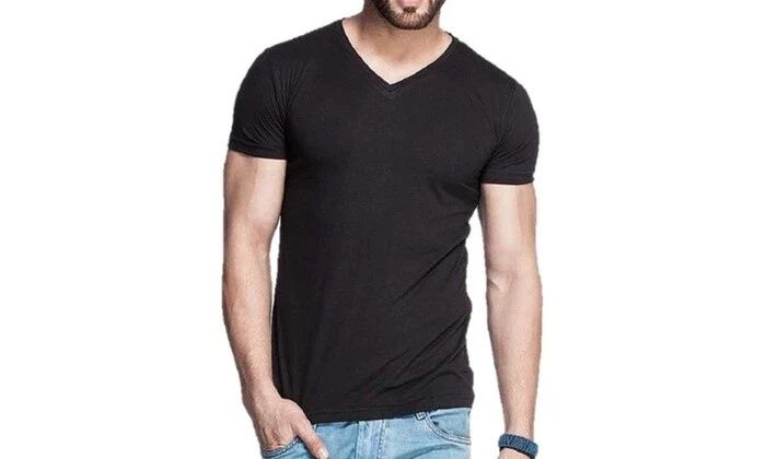 Men 100% Cotton short sleeve Black  V Neck T Shirt Unisex T-shirt, Sweatshirt, Hoodie, Long Sleeve Tee - T-Shirt, Sweatshirt, Hoodie