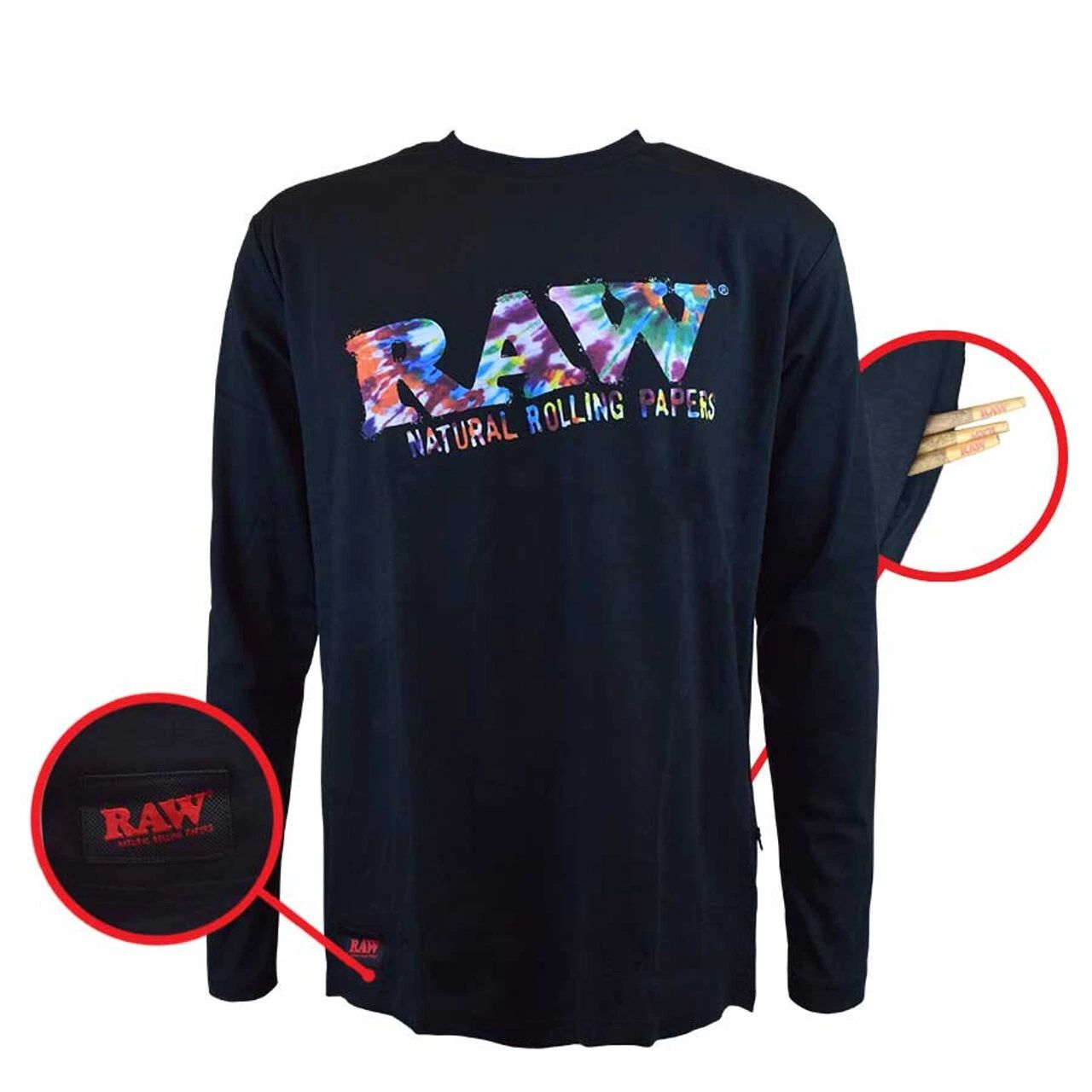 RAW LOGO TIE DIE LONG SLEEVE CREW NECK SHIRT Unisex T-shirt, Sweatshirt, Hoodie, Long Sleeve Tee - T-Shirt, Sweatshirt, Hoodie