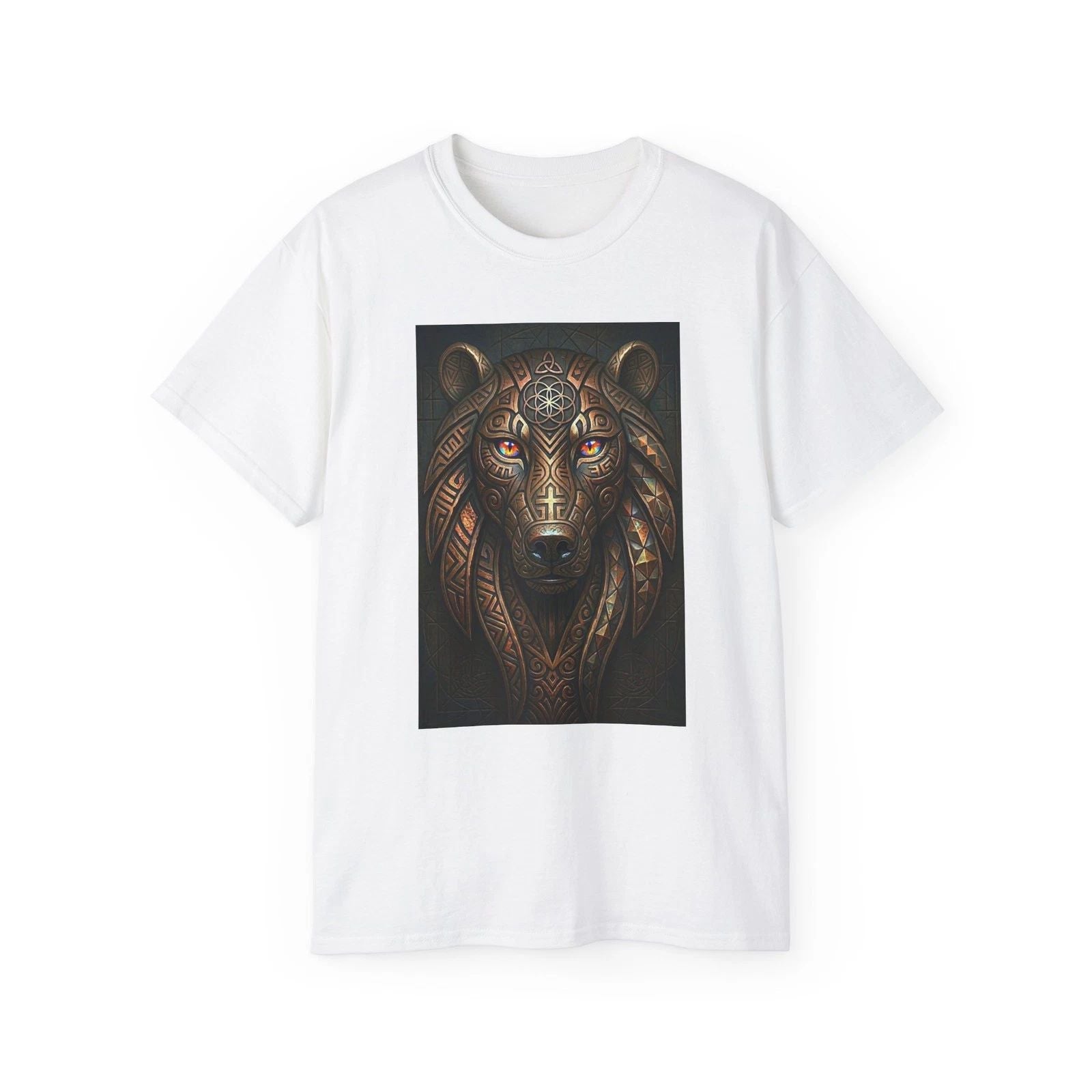 Intricate Tribal Wolf Artwork T-Shirt | Geometric Mandala Wolf Print Unisex T-shirt, Sweatshirt, Hoodie, Long Sleeve Tee - T-Shirt, Sweatshirt, Hoodie