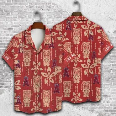 Los Angeles Angels Tiki Tribal Hawaiian Shirt Unisex T-shirt, Sweatshirt, Hoodie, Long Sleeve Tee - T-Shirt, Sweatshirt, Hoodie