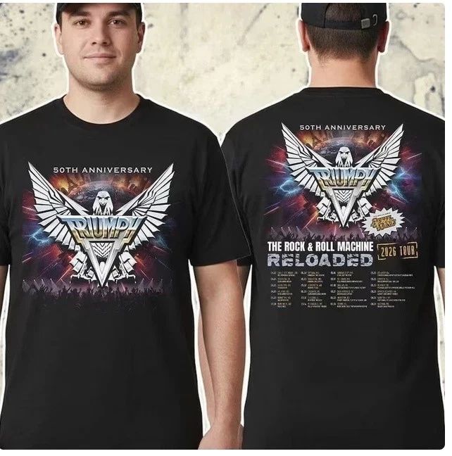 NEW! Triumph Band 50th Anniversary 2026 Tour T-shirt Unisex T-shirt, Sweatshirt, Hoodie, Long Sleeve Tee - T-Shirt, Sweatshirt, Hoodie