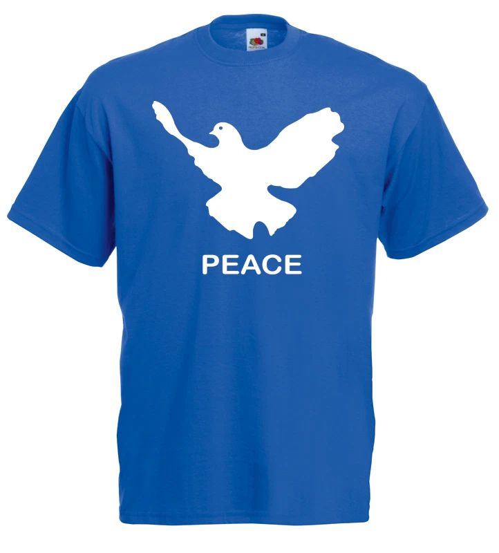 PEACE Dove of Peace T-Shirt, Royal Blue Unisex T-shirt, Sweatshirt, Hoodie, Long Sleeve Tee - T-Shirt, Sweatshirt, Hoodie