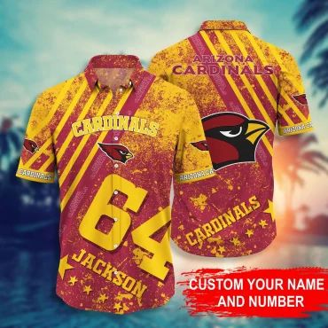 Personalized Arizona Cardinals Victory Stripe Hawaiian Shirt Unisex T-shirt, Sweatshirt, Hoodie, Long Sleeve Tee - T-Shirt, Sweatshirt, Hoodie
