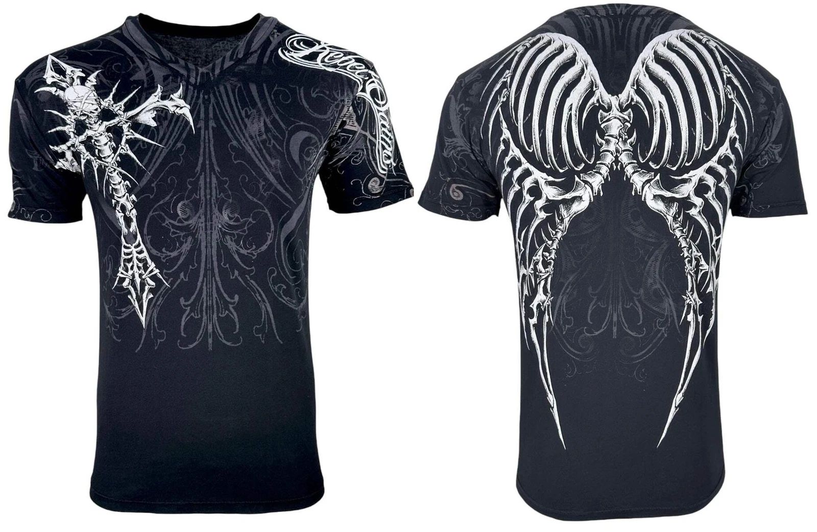 Rebel Saint by Affliction Men's T-Shirt Fracture Biker Cross Tattoo S-5XL Unisex T-shirt, Sweatshirt, Hoodie, Long Sleeve Tee - T-Shirt, Sweatshirt, Hoodie