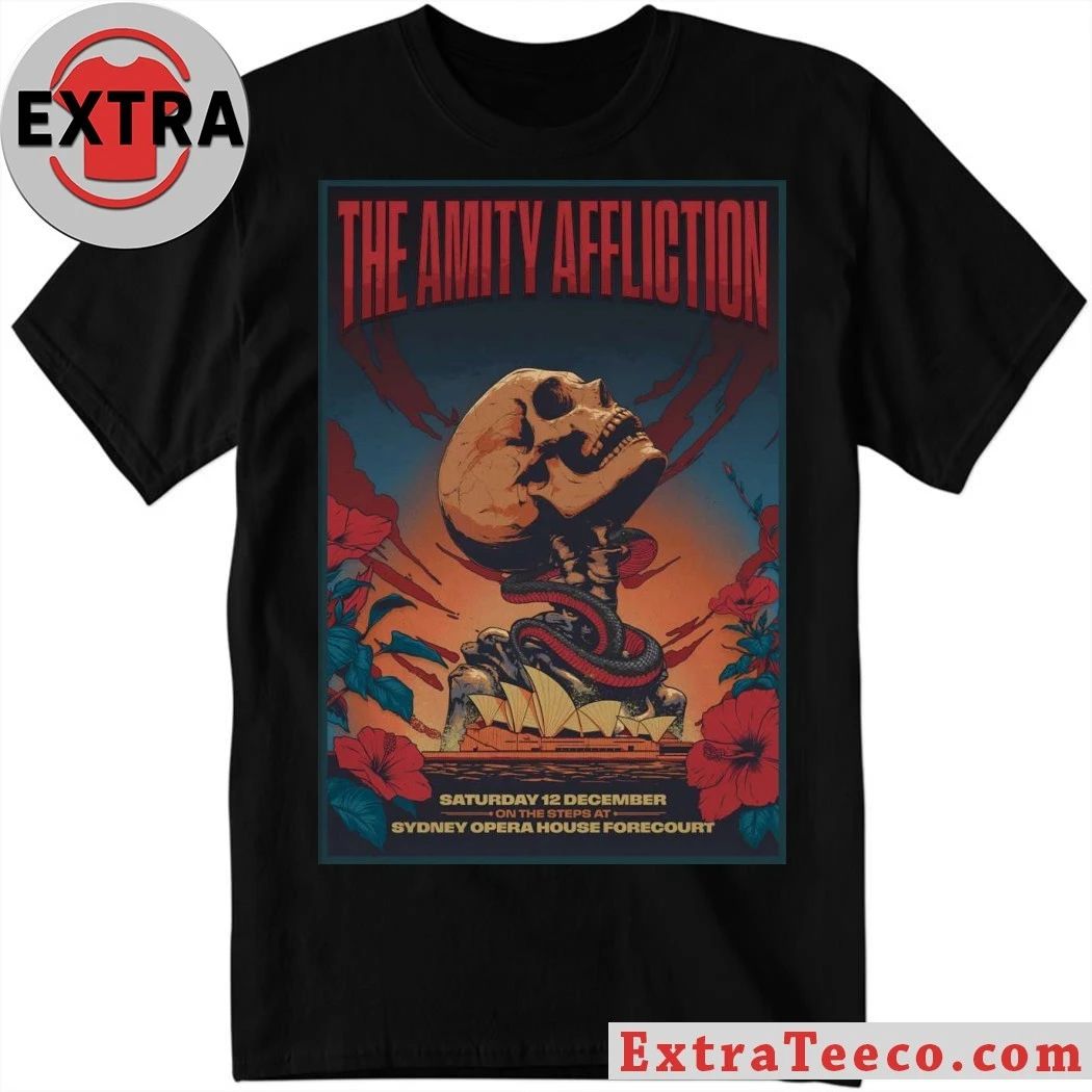 The Amity Affliction In Sydney AUS On Dec 12 2026 Poster T-Shirt Unisex T-shirt, Sweatshirt, Hoodie, Long Sleeve Tee - T-Shirt, Sweatshirt, Hoodie
