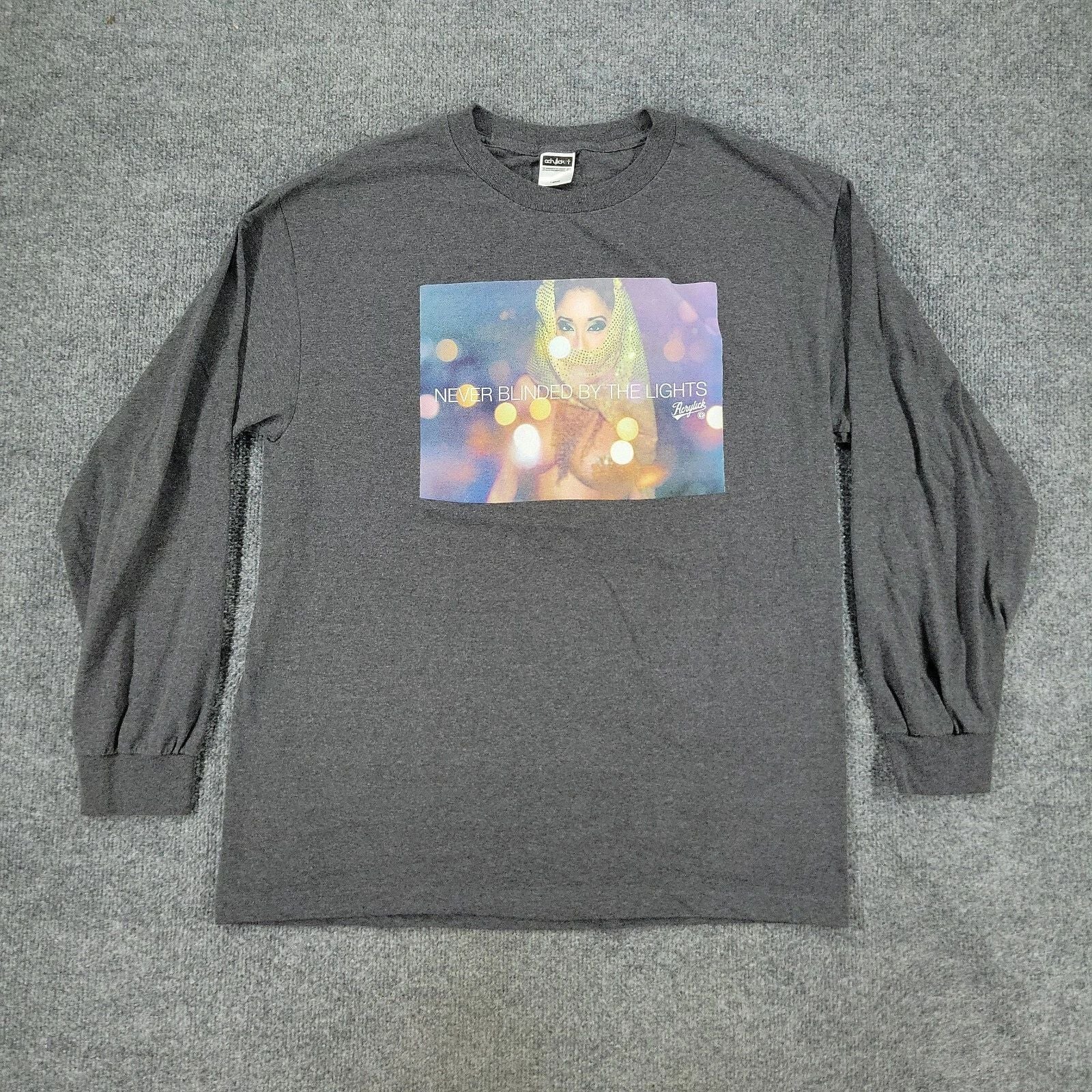 Acrylick Shirt Men's Large Gray Logo Graphic Tee Crew Neck Long Sleeve Adult L Unisex T-shirt, Sweatshirt, Hoodie, Long Sleeve Tee - T-Shirt, Sweatshirt, Hoodie
