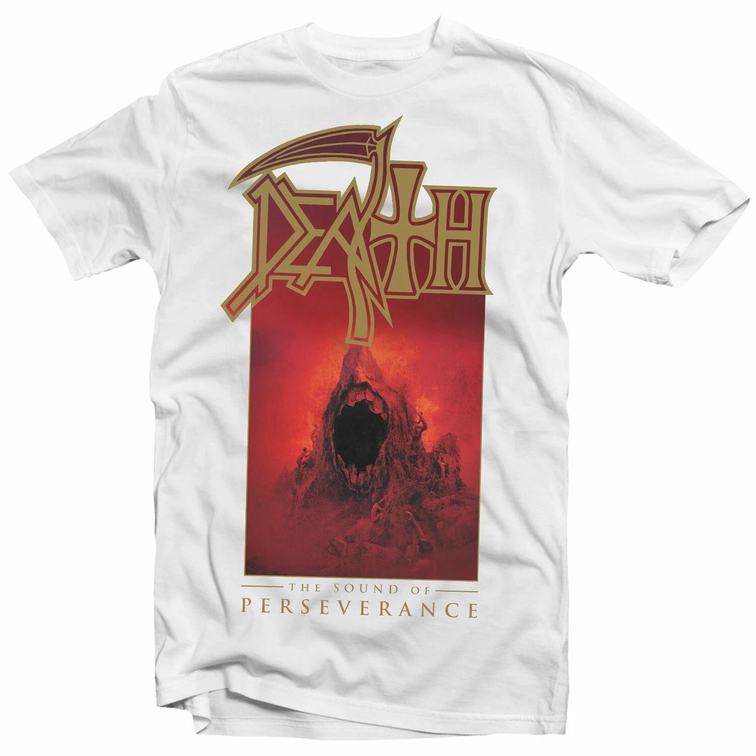 DEATH The Sound Of Perseverance White T-Shirt NEW! Relapse Records TS4656 Unisex T-shirt, Sweatshirt, Hoodie, Long Sleeve Tee - T-Shirt, Sweatshirt, Hoodie