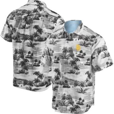 San Diego Padres Monochrome Tropics Hawaiian Shirt Unisex T-shirt, Sweatshirt, Hoodie, Long Sleeve Tee - T-Shirt, Sweatshirt, Hoodie