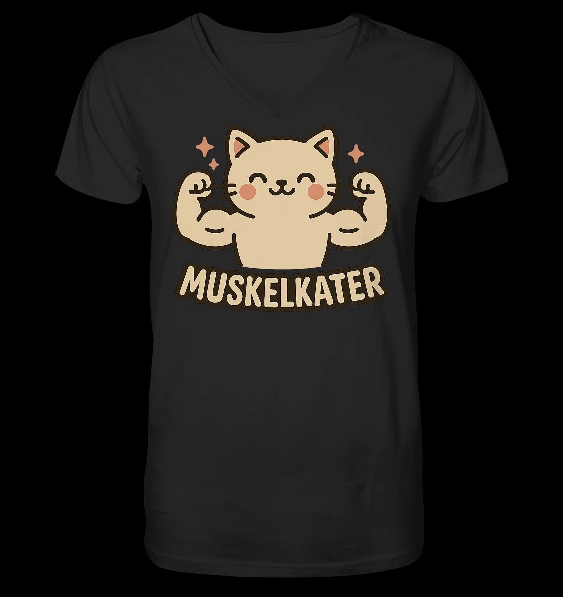 Muscle Soreness - Mens V-Neck T-Shirt | Fitness Cat Gym Strength Sports Anime Unisex T-shirt, Sweatshirt, Hoodie, Long Sleeve Tee - T-Shirt, Sweatshirt, Hoodie