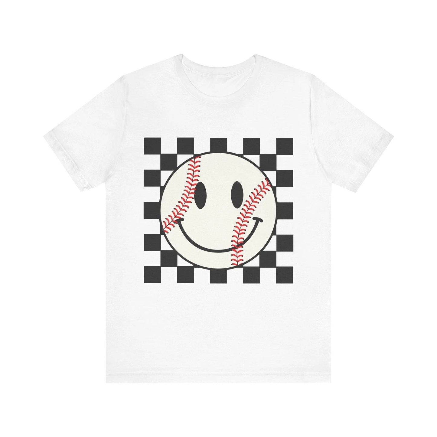 Baseball Happy Face Design - Trendy Smile Face Art for Fans and Players T-Shirt Unisex T-shirt, Sweatshirt, Hoodie, Long Sleeve Tee - T-Shirt, Sweatshirt, Hoodie