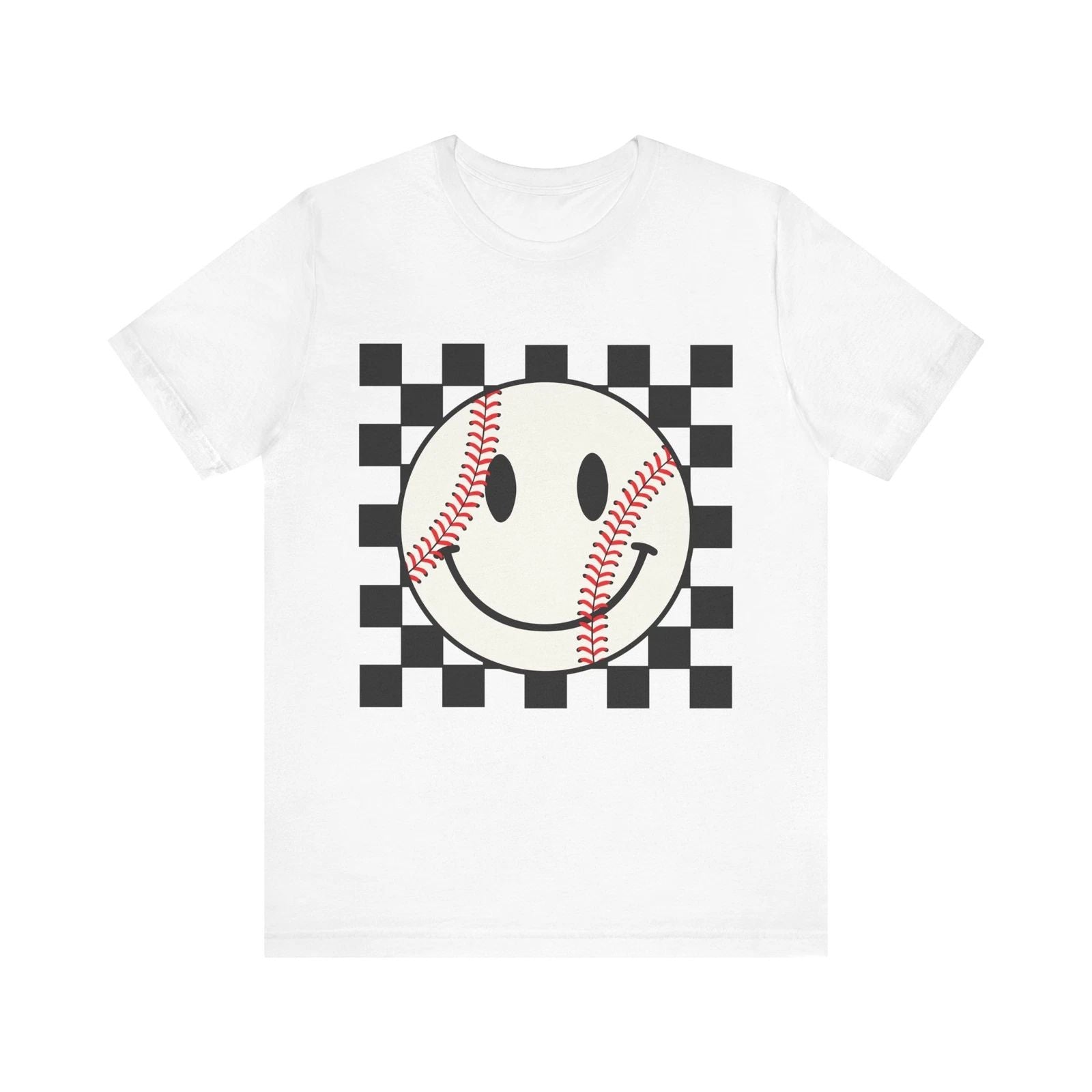 Baseball Happy Face Design - Trendy Smile Face Art for Fans and Players T-Shirt Unisex T-shirt, Sweatshirt, Hoodie, Long Sleeve Tee - T-Shirt, Sweatshirt, Hoodie