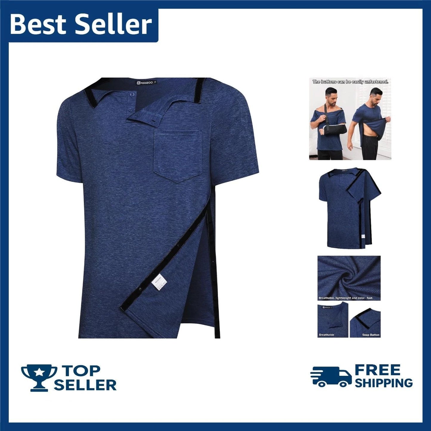 Mens Post Shoulder Surgery Recovery Shirt Tear Away Short Sleeve Rotator Cuf... Unisex T-shirt, Sweatshirt, Hoodie, Long Sleeve Tee - T-Shirt, Sweatshirt, Hoodie