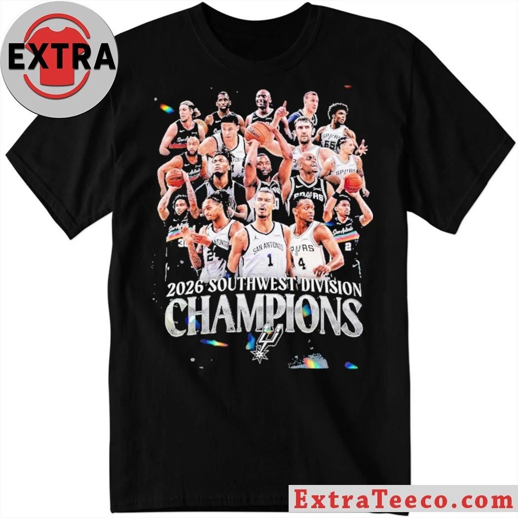 San Antonio Spurs 2026 Southwest Division Champions Shirt Unisex T-shirt, Sweatshirt, Hoodie, Long Sleeve Tee - T-Shirt, Sweatshirt, Hoodie