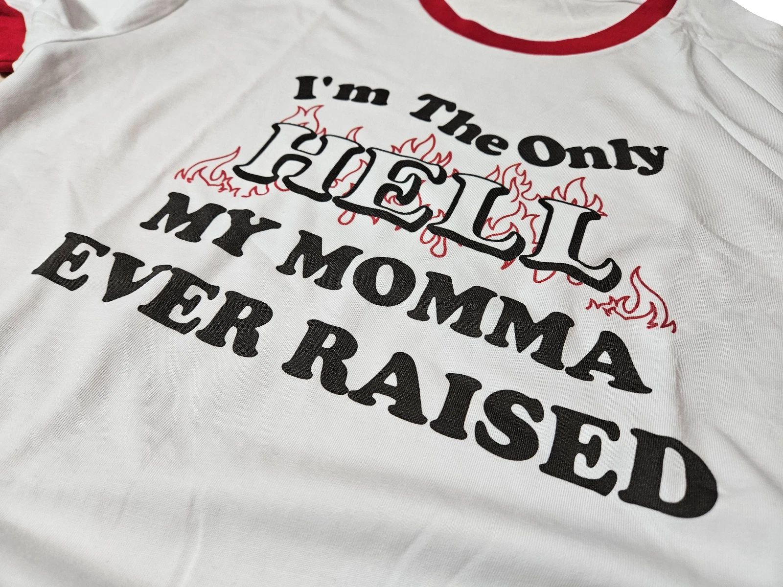 I'm The Only Hell My Momma Ever Raised Ringer T-Shirt Johnny Paycheck Knoxville Unisex T-shirt, Sweatshirt, Hoodie, Long Sleeve Tee - T-Shirt, Sweatshirt, Hoodie