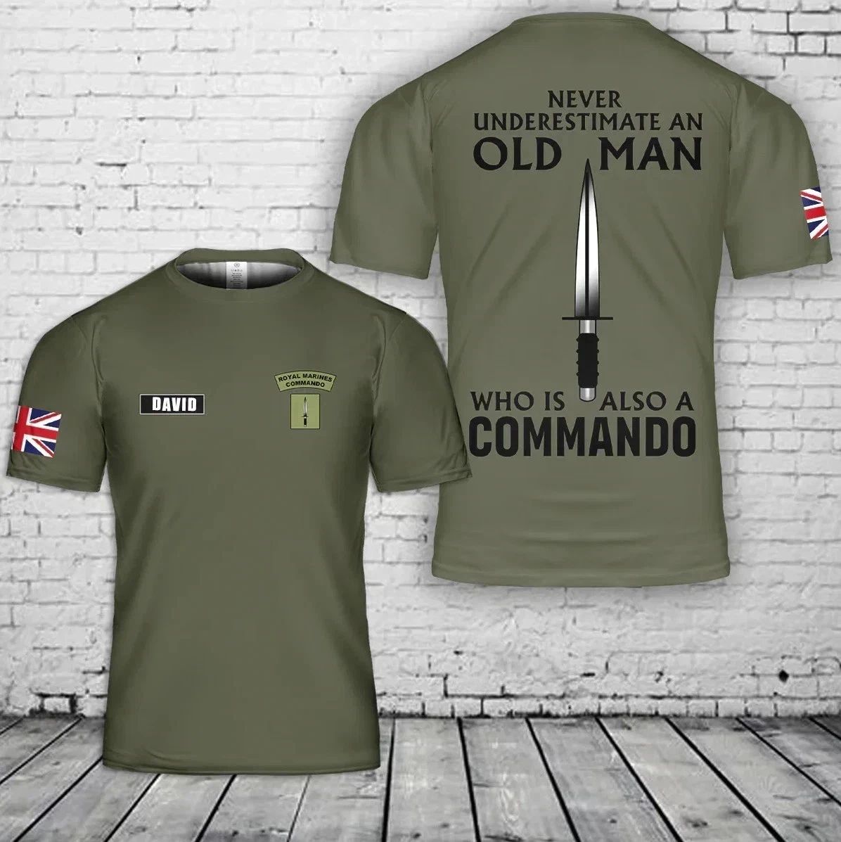 Custom Name Royal Navy Royal Marines Commandos 3D T-Shirt S-5XL Unisex T-shirt, Sweatshirt, Hoodie, Long Sleeve Tee - T-Shirt, Sweatshirt, Hoodie