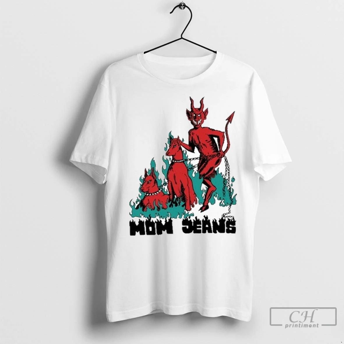 Premium Mom Jeans Devil Dog Cropped Boxy Unisex T-shirt, Sweatshirt, Hoodie, Long Sleeve Tee - T-Shirt, Sweatshirt, Hoodie