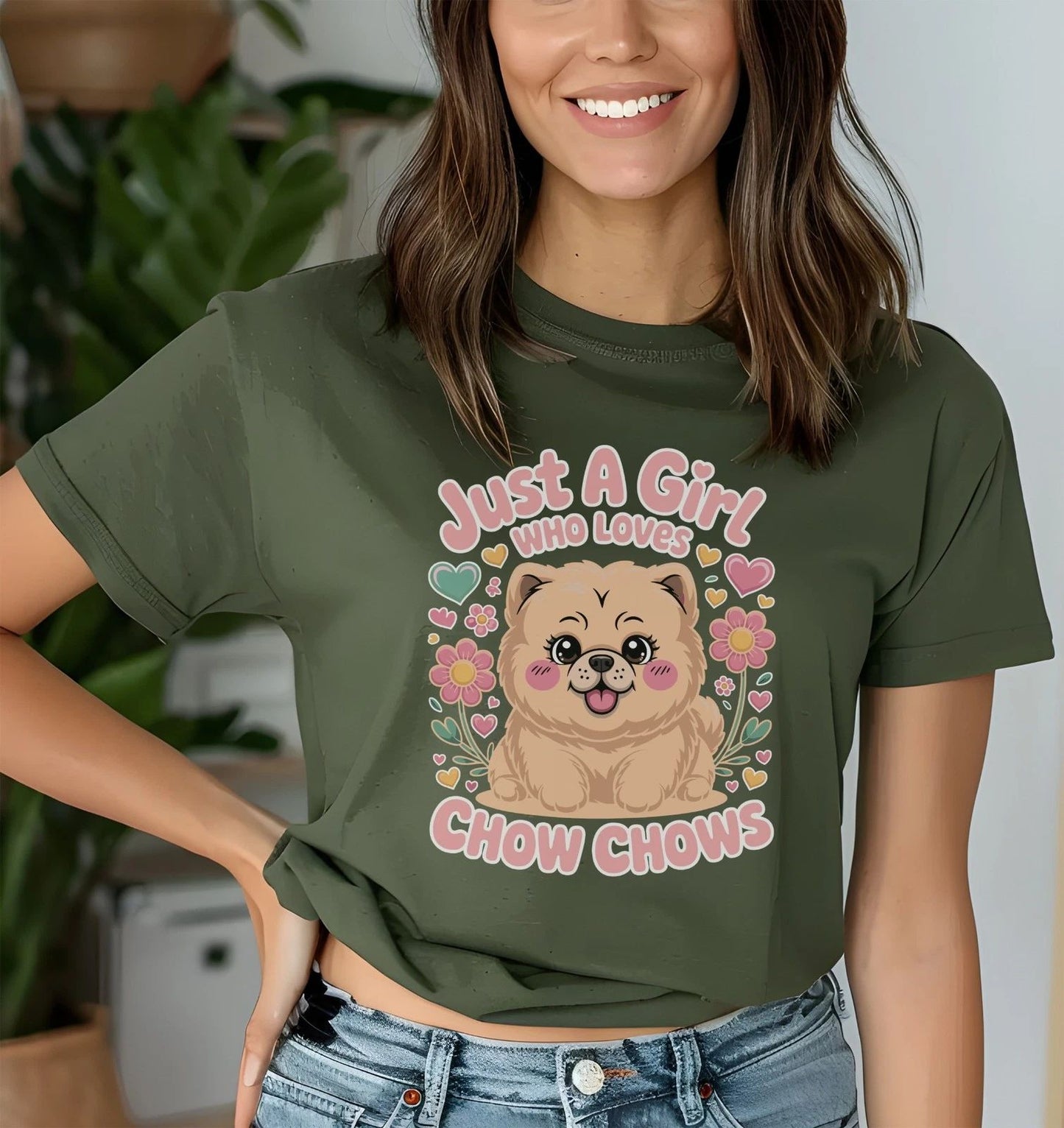 Just a Girl Who Loves Chow Chows T-Shirt, Cute Dog Lover Gift Tee for Women Unisex T-shirt, Sweatshirt, Hoodie, Long Sleeve Tee - T-Shirt, Sweatshirt, Hoodie