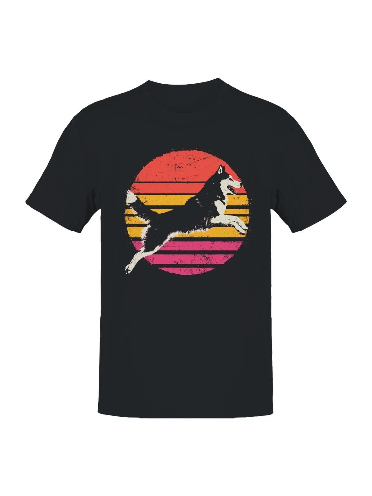 Retro Sunburst Husky Design Men's T-shirt Unisex T-shirt, Sweatshirt, Hoodie, Long Sleeve Tee - T-Shirt, Sweatshirt, Hoodie