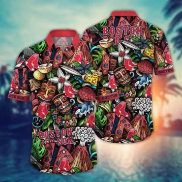 Boston Red Sox Tiki Jungle Hawaiian Shirt Unisex T-shirt, Sweatshirt, Hoodie, Long Sleeve Tee - T-Shirt, Sweatshirt, Hoodie