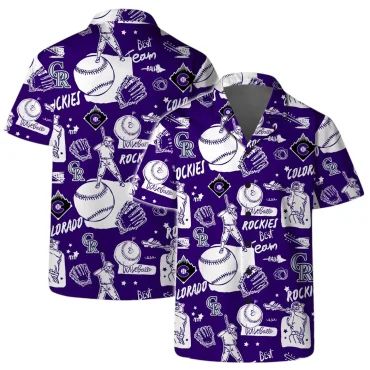 Colorado Rockies Baseball Sketch Hawaiian Shirt Unisex T-shirt, Sweatshirt, Hoodie, Long Sleeve Tee - T-Shirt, Sweatshirt, Hoodie