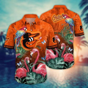 Baltimore Orioles Flamingo Paradise Hawaiian Shirt Unisex T-shirt, Sweatshirt, Hoodie, Long Sleeve Tee - T-Shirt, Sweatshirt, Hoodie
